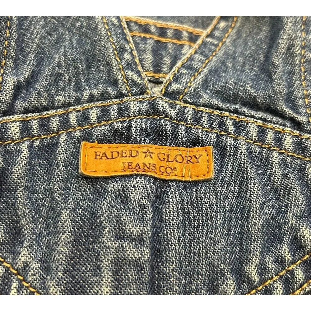 Vintage Faded Glory Shortalls Unisex Children's Size 18 Months Denim‎ Overalls